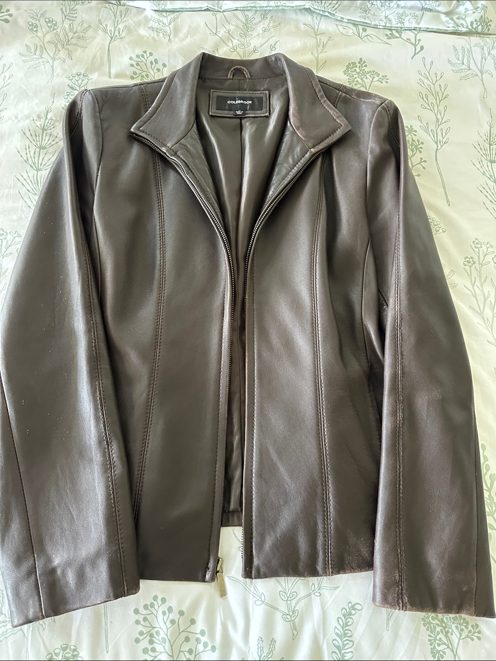 Colebrook Women's Brown Leather Zip-Front Jacket